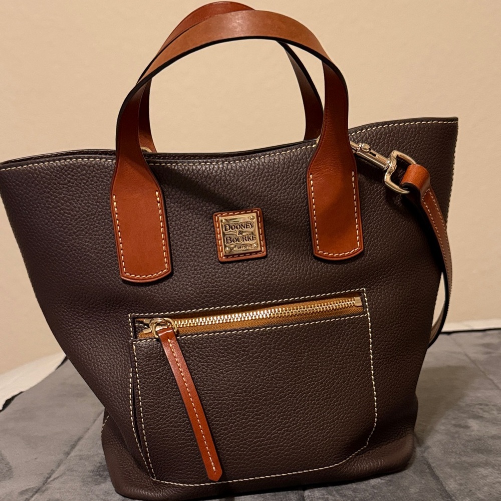 Dooney & Bourke Chocolate and Tan Leather Handbag